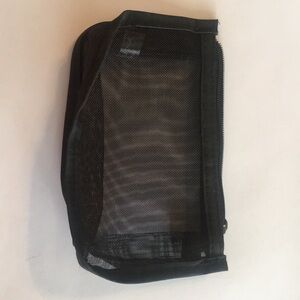 Black cosmetic makeup mesh bag new with zipper